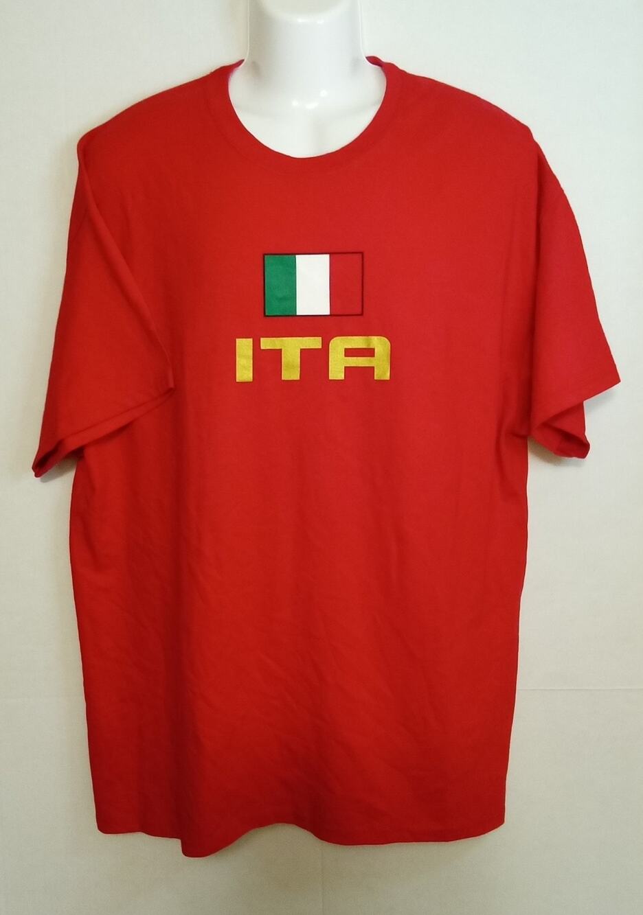 Italy Flag SS Red Shirt Men's 2XL